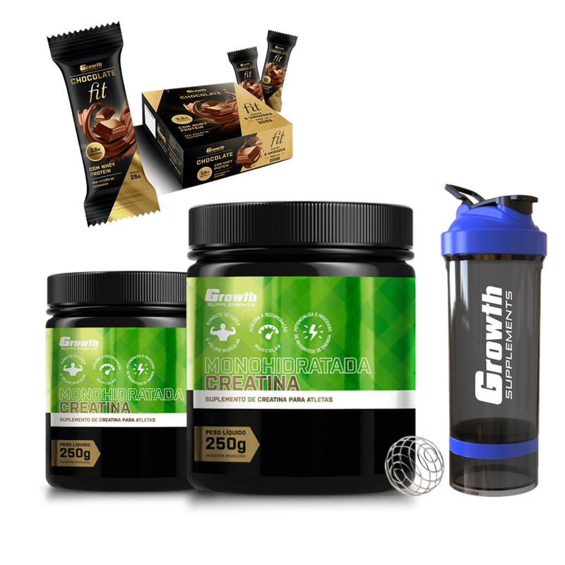 Kit 2 creatina + coqueteleira + brinde CHOCOLATE FIT - DISPLAY C/ 8UN – Clássico