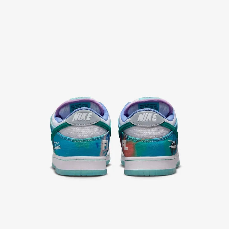 Futura Laboratories x SB Dunk Low White and Geode – Teal Elegante