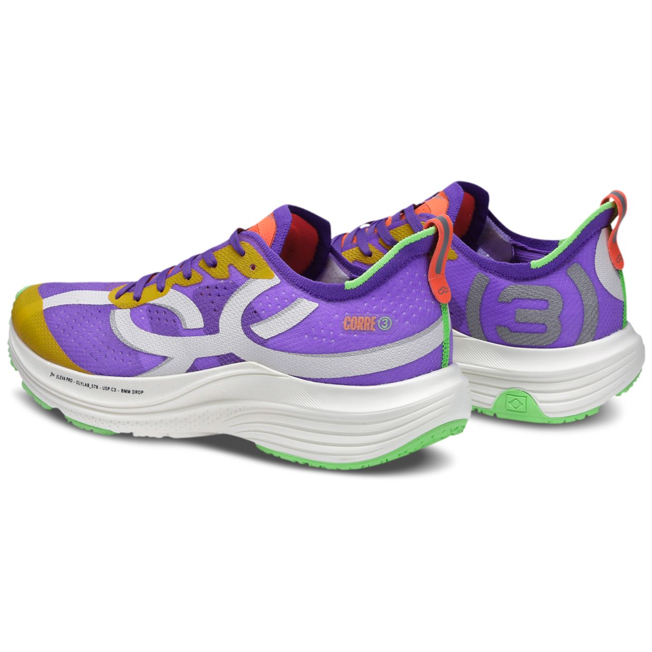 Tênis Corre 3 Preto – Roxo Sofisticado