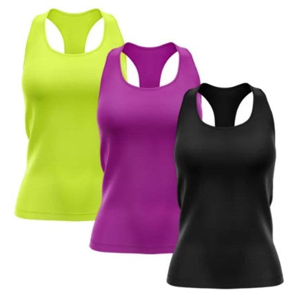 Kit 3 Regata Nadador Feminina Dry Proteção Solar UV Fitness Academia Treino Blusinha – Regatas Exclusivo