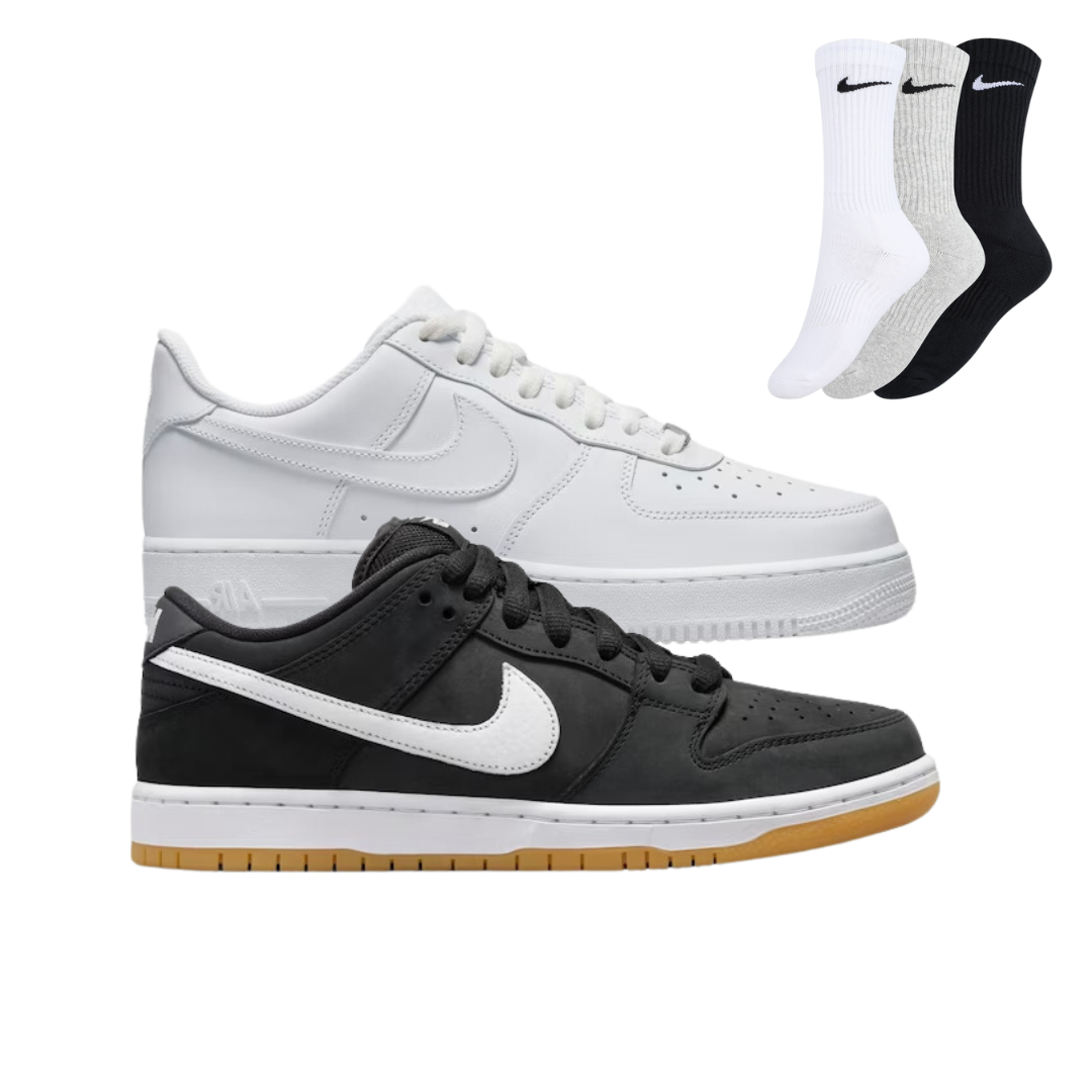 Clássico Shadow + Dunk Low Pro + 3 – Meias Clássico