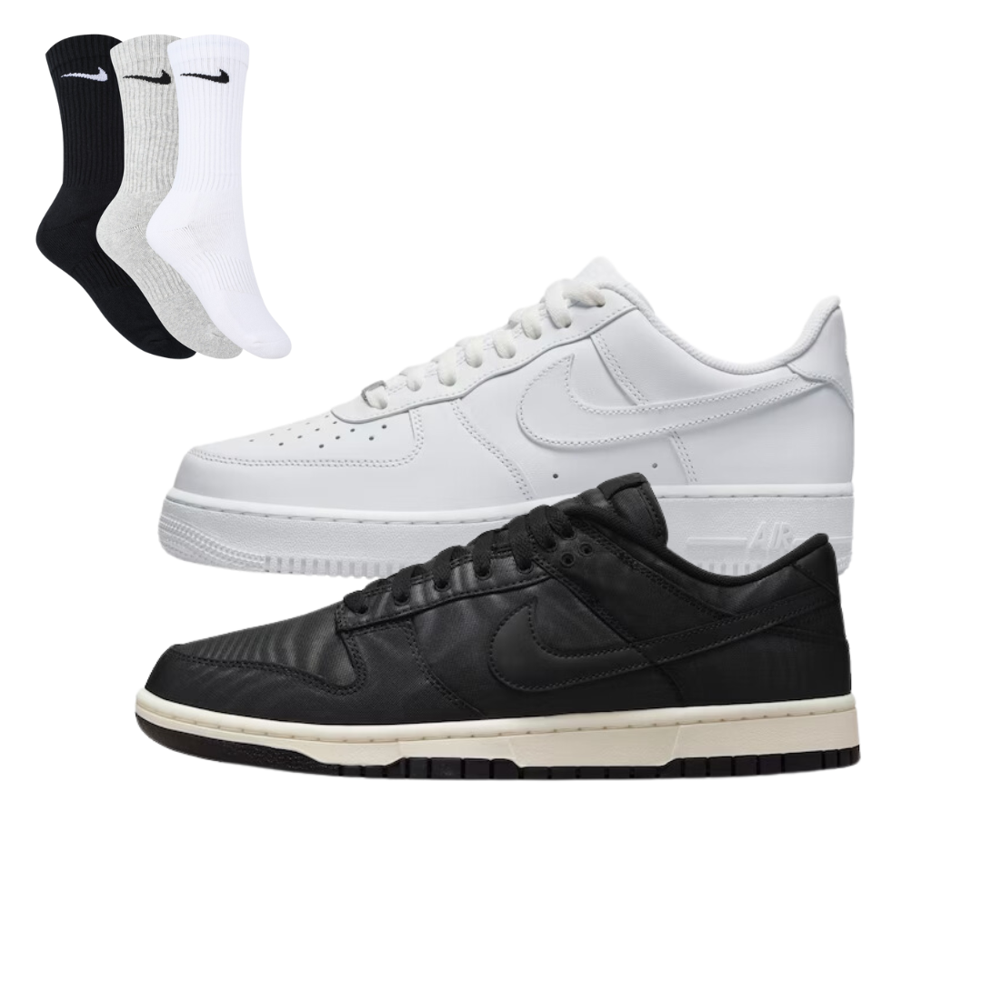 Clássico Shadow + Dunk Low Pro + 3 – Meias Clássico